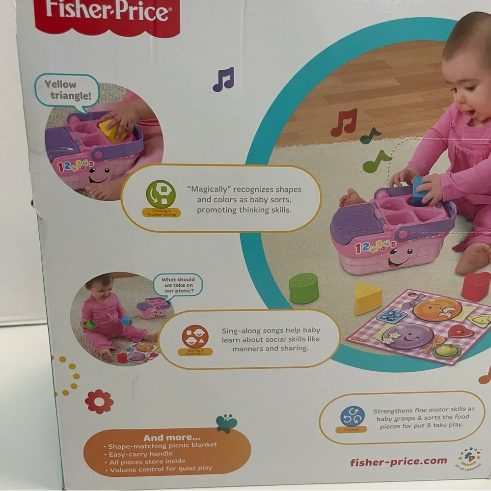 Fisher Price Laugh & Learn Picnic Basket Shapes Numbers Music Talks Words New